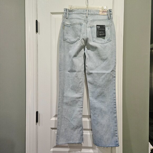 Paige Stella Women's Size 28 Gianna Blue Straight Leg Split Hem Jeans NWT - Picture 13 of 13